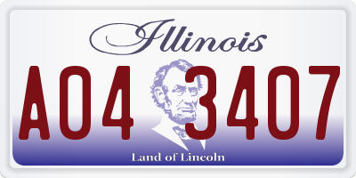 IL license plate A043407