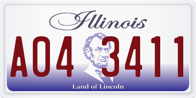 IL license plate A043411