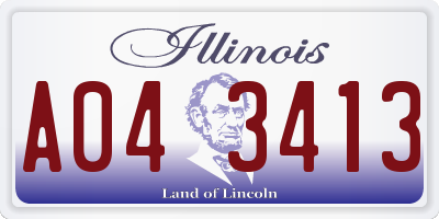 IL license plate A043413