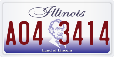 IL license plate A043414