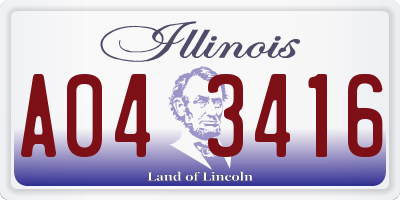 IL license plate A043416