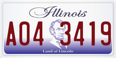 IL license plate A043419