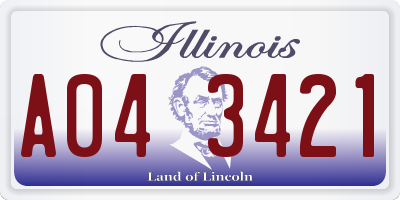 IL license plate A043421