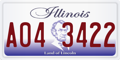 IL license plate A043422