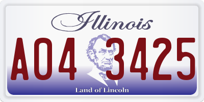 IL license plate A043425