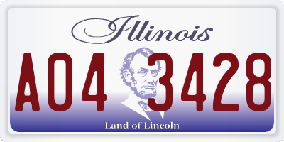 IL license plate A043428