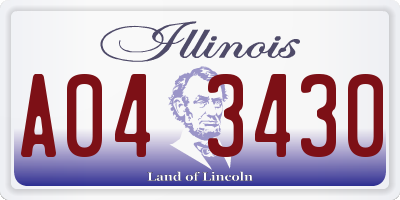 IL license plate A043430