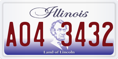 IL license plate A043432