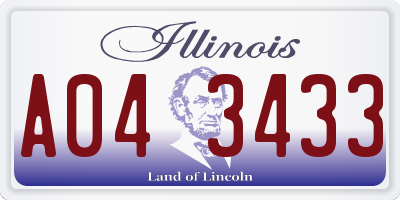 IL license plate A043433