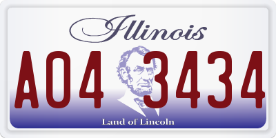 IL license plate A043434