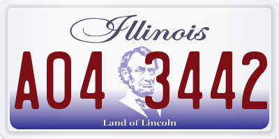 IL license plate A043442