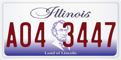 IL license plate A043447