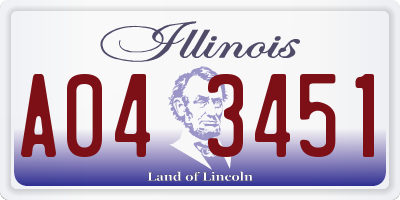 IL license plate A043451