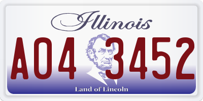 IL license plate A043452