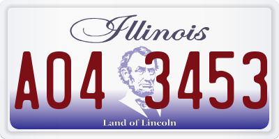 IL license plate A043453