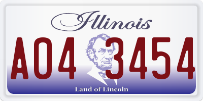 IL license plate A043454