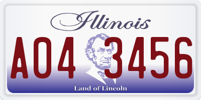 IL license plate A043456