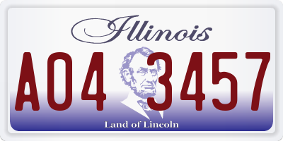 IL license plate A043457