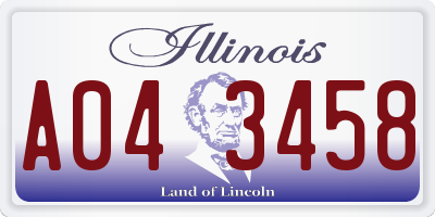 IL license plate A043458