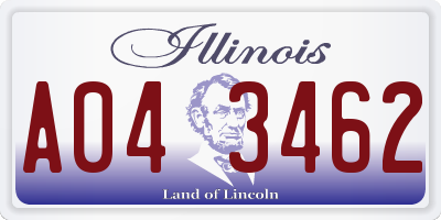 IL license plate A043462