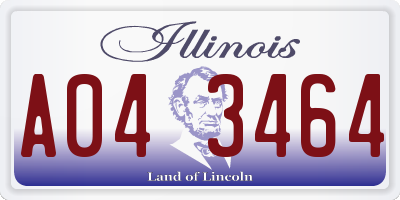 IL license plate A043464