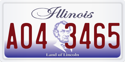 IL license plate A043465