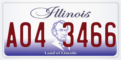 IL license plate A043466