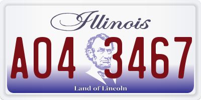IL license plate A043467