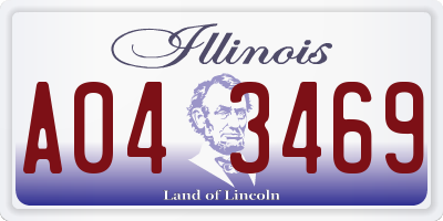 IL license plate A043469