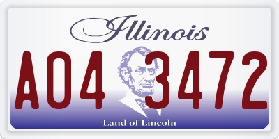 IL license plate A043472