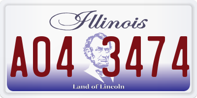 IL license plate A043474