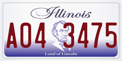 IL license plate A043475