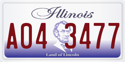 IL license plate A043477
