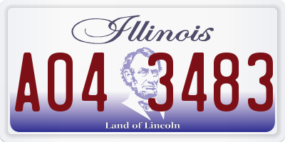 IL license plate A043483
