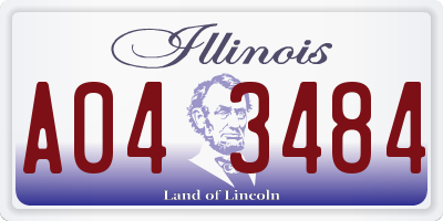 IL license plate A043484