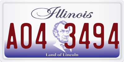 IL license plate A043494