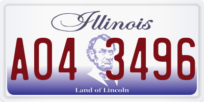 IL license plate A043496