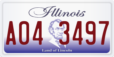 IL license plate A043497