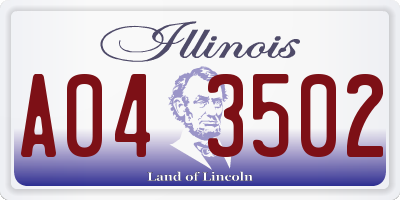 IL license plate A043502