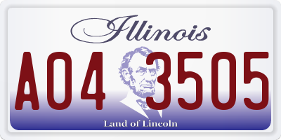 IL license plate A043505