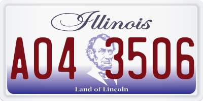 IL license plate A043506