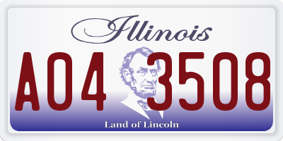IL license plate A043508