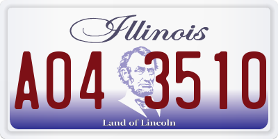 IL license plate A043510