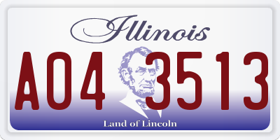 IL license plate A043513