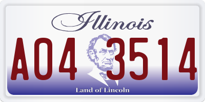 IL license plate A043514