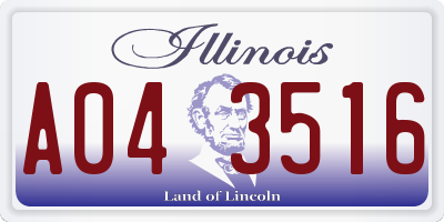 IL license plate A043516