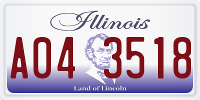IL license plate A043518
