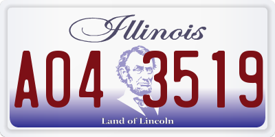 IL license plate A043519