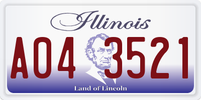IL license plate A043521