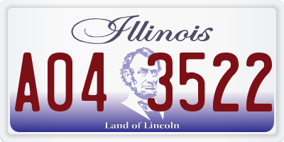 IL license plate A043522